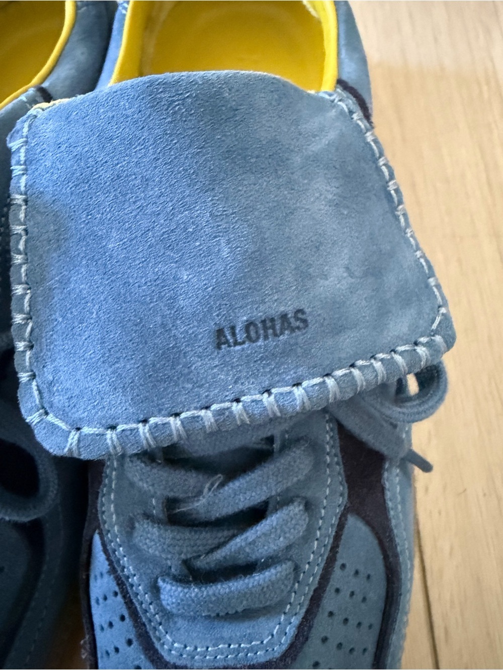 ALOHAS TB.490 Club Suede Blue Leather Sneakers - Picture 2 of 6